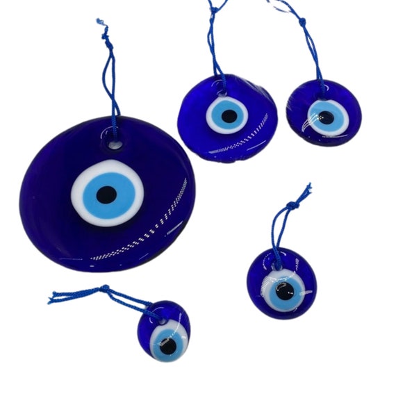 7 Turkish Evil Eye Glass Greek Mati Eye Nazar Amulet Protection Good Luck  100% Authentic Handmade Home Decor Car Hanging -  Norway