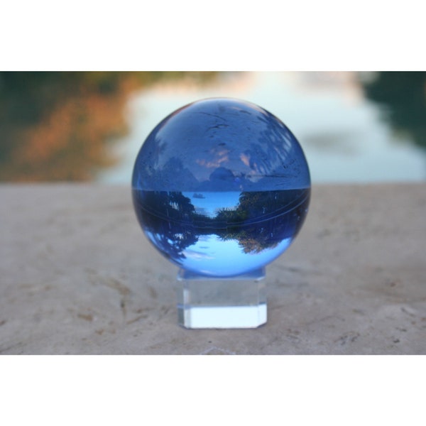 Crystal Ball,Blue Leaded Crystal glass,Gazing crystal ball,Sphere divination,Clear ball | 50mm | 60 mm ball,Pendulum Reading