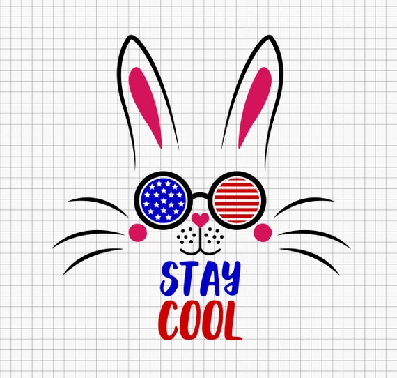 Download Stay Cool Bunny Svg Patriotic Svg Usa Flag Svg American Flag Etsy