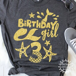 Download 3rd Birthday Girl Svg Mermaid Birthday Svg Mermaid Number 3 Etsy