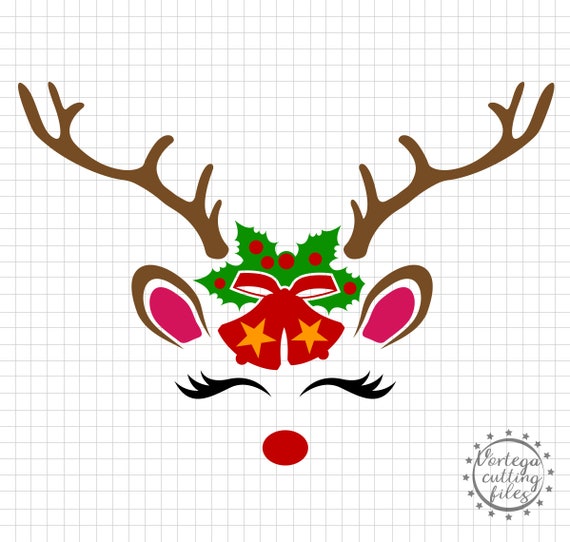 Cara De Reno Lindo Svg Navidad Svg Renos Svg Rudolf Svg Reno Etsy