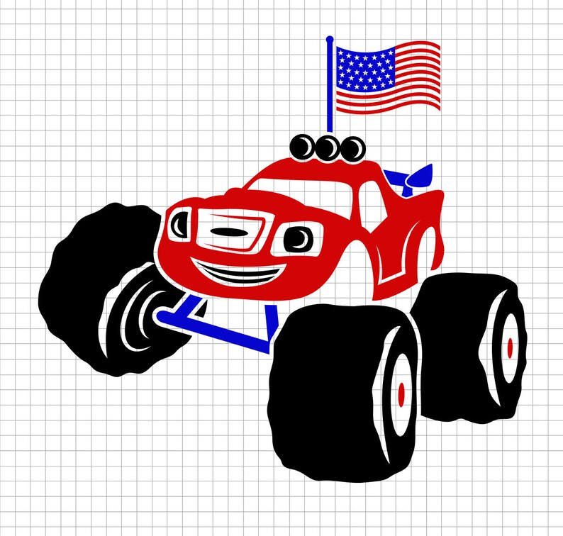 Usa Flag Svg Monster Truck Svg File Birthday Boy Svg Shirt ...
