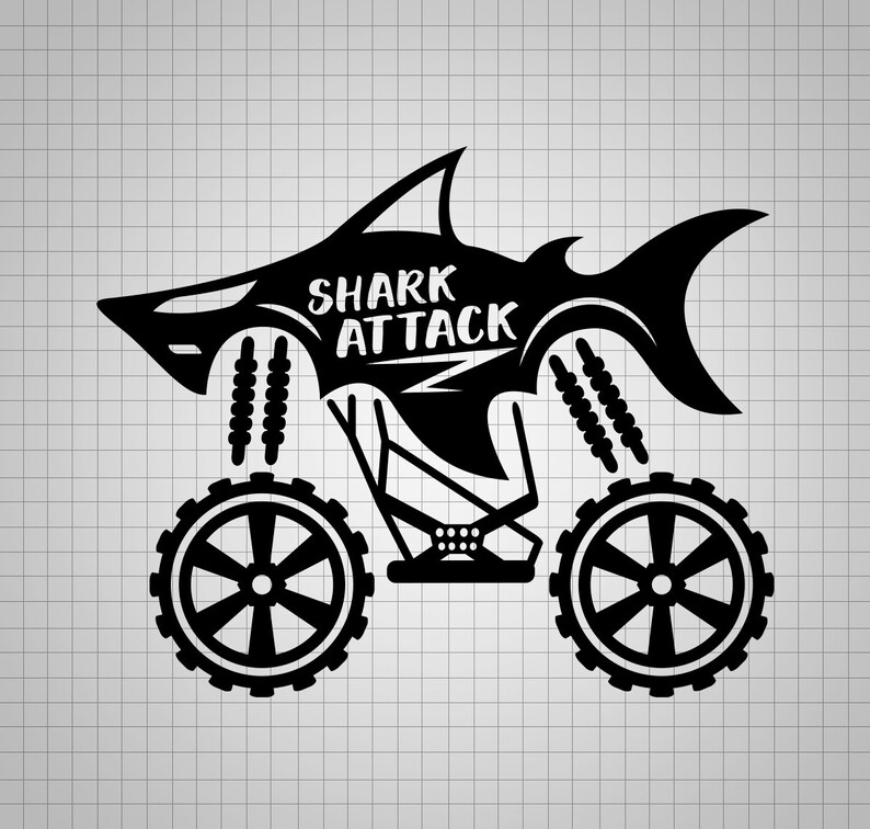 Download Shark Attack Svg Shark Svg File Monster Truck Svg Boys ...