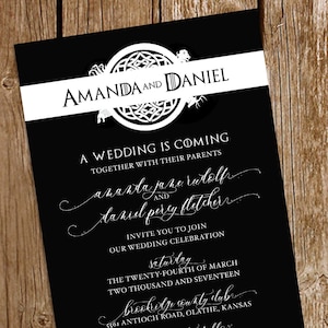 Game of Thrones Wedding Invitation - Vet en eenvoudig - Thema boek en tv-programma - Afdrukbaar bestand 5x7