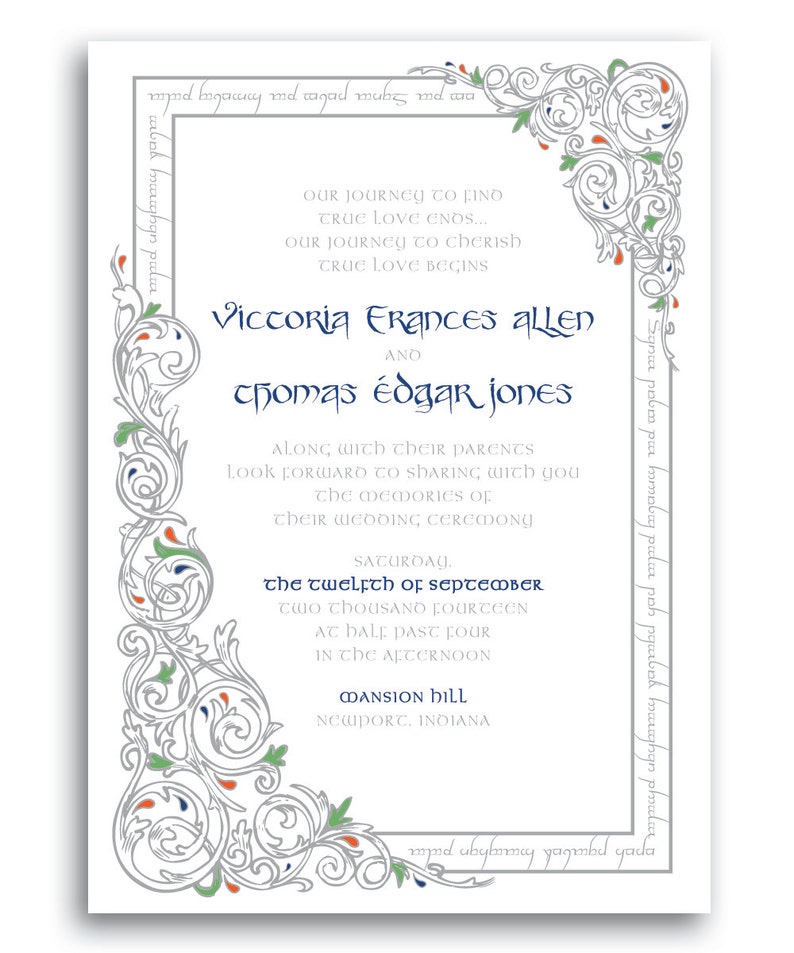 Lord Of The Rings Wedding Invitation Template Lord Of The Rings Wedding