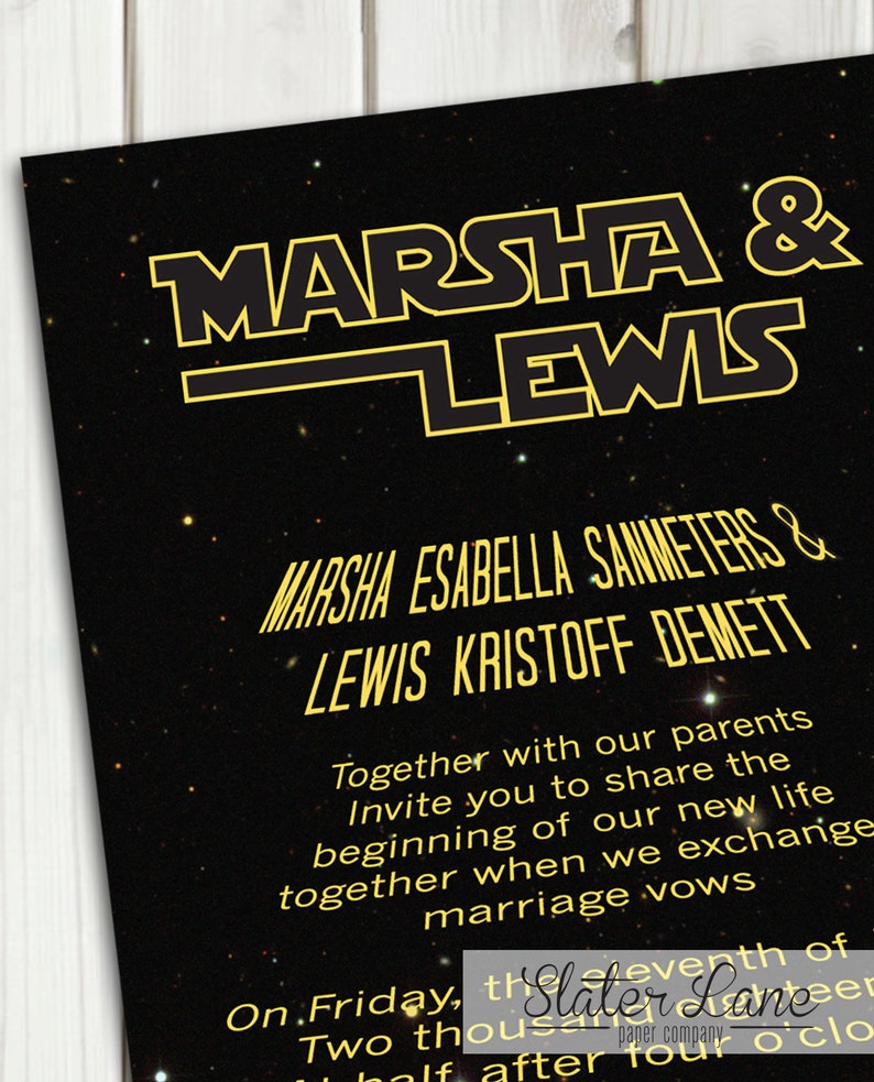 Star Wars Wedding Invitation Theme Printable Download Etsy