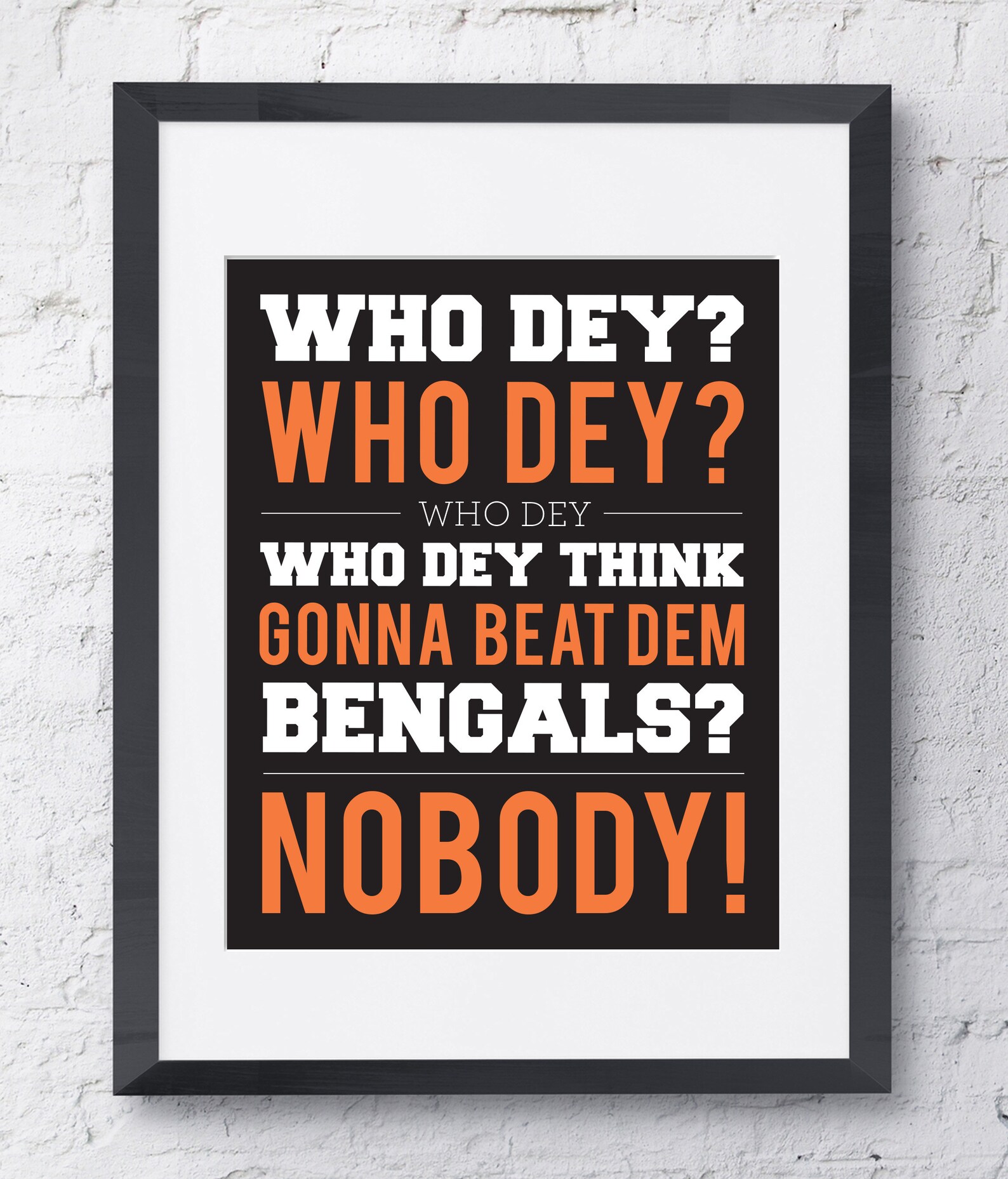 Who Dey Bengals Chant Cincinnati Super Bowl Printable Etsy