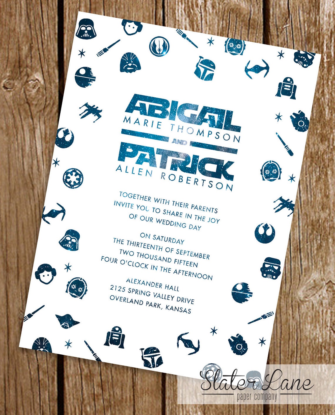 Star Wars Wedding Invitation Theme Galaxy Printable Download - Etsy