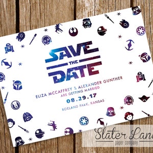 Star Wars Wedding Invitation Theme Galaxy - Printable Download - Custom Wedding Invite - 5x7