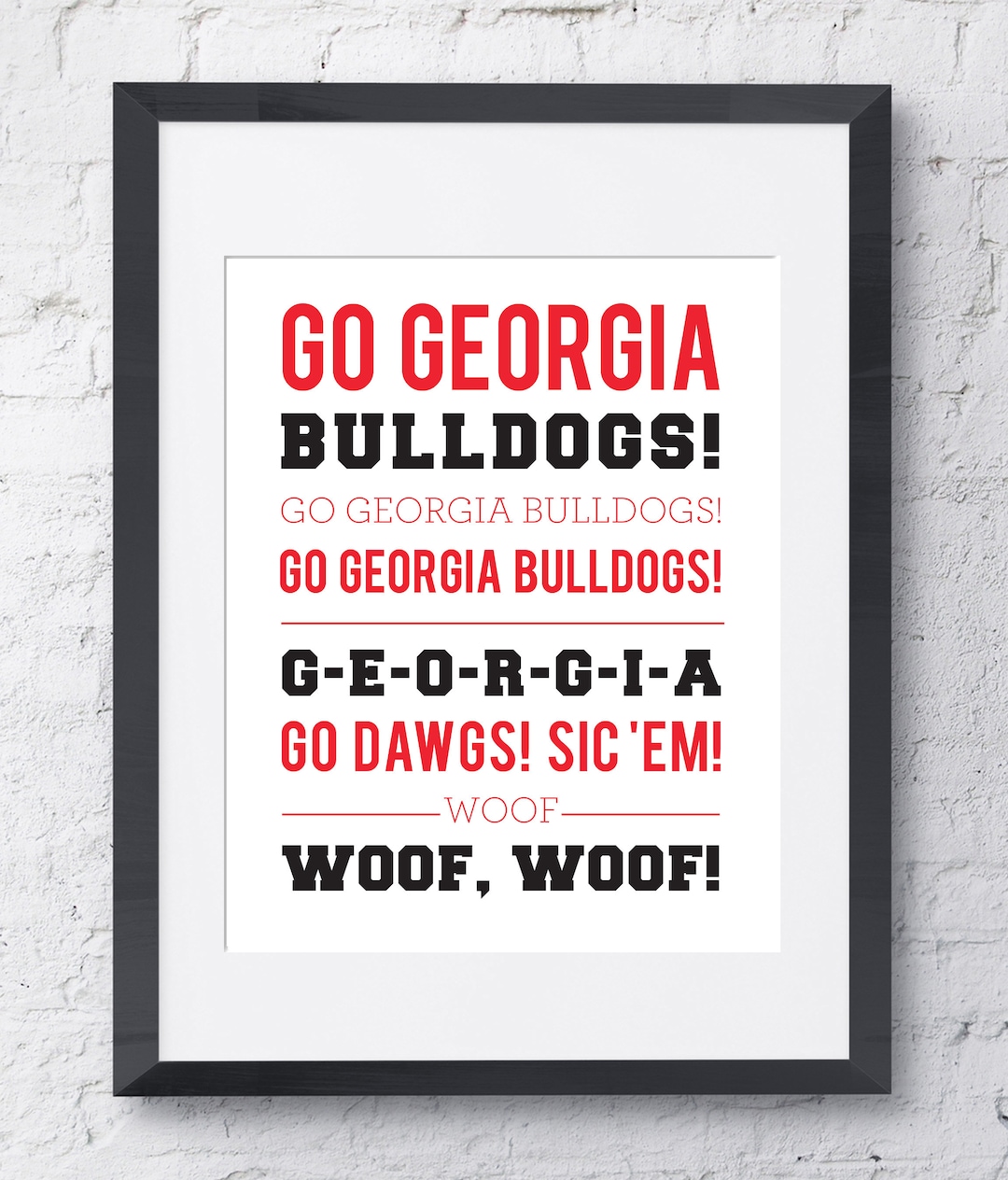 University of Georgia Bulldogs Fight Song Wall Art - Printable Download ...