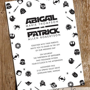 Star Wars Wedding Invitation Theme Galaxy Printable Download Custom Wedding Invite 5x7 image 4