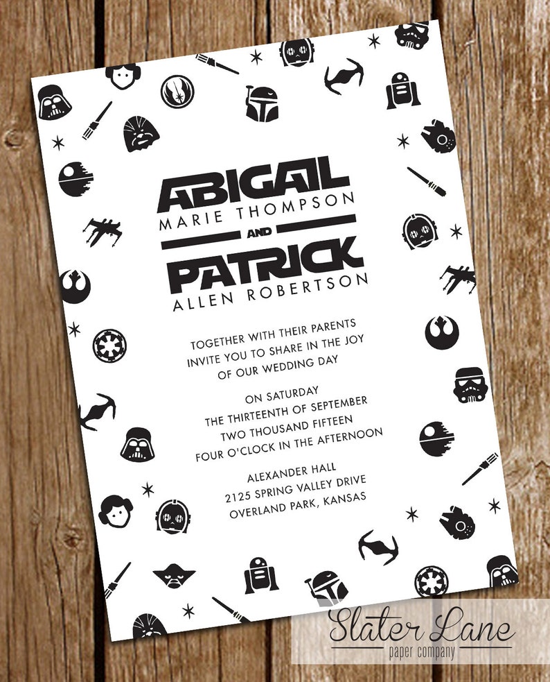 Star Wars Wedding Invitation Theme Galaxy Printable Download Custom Wedding Invite 5x7 image 4