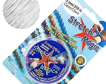 Cordón elástico mágico para bisutería, hilo elástico transparente de 0,5 mm, carrete de 10 m