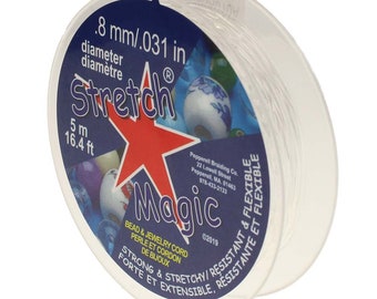 Clear Elastic Beading Cord, Stretch Magic 0.8mm, 5m Spool