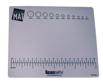 Beadsmith Treasure Mat, Non-Slip Beading Surface with Size Guides