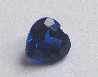 5mm Blue Heart Cubic Zirconia Gemstone (1 piece)