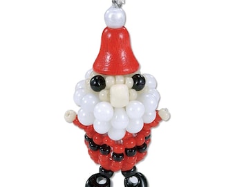 Miyuki Beaded Santa Charm Kit, DIY Christmas Keychain