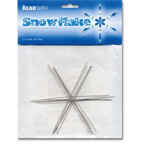 Flocos de neve de arame Beadsmith em tamanhos variados, kit de enfeites DIY de aço inoxidável, crie uma linda decoração de Natal, decoração de Natal perfeita
