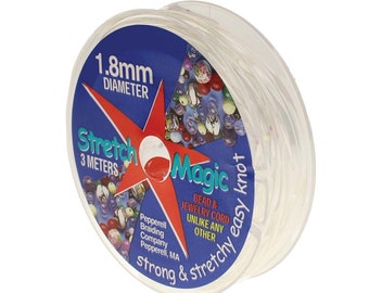 Stretch Magic Clear Beading Cord, 1.8mm Elastic Thread, 3m Spool