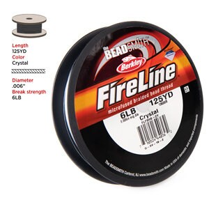 Beadsmith Fireline Crystal Bead Thread – 6LB, 125 Yard Reel For Jewelry & Crafts