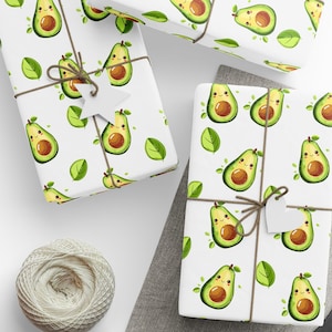 Papel de embrulho de abacate, papel de embrulho de aniversário, embrulho de presente, presente foodie, suprimentos para festas, decoração de festa, embrulho de presente de abacate, foodie