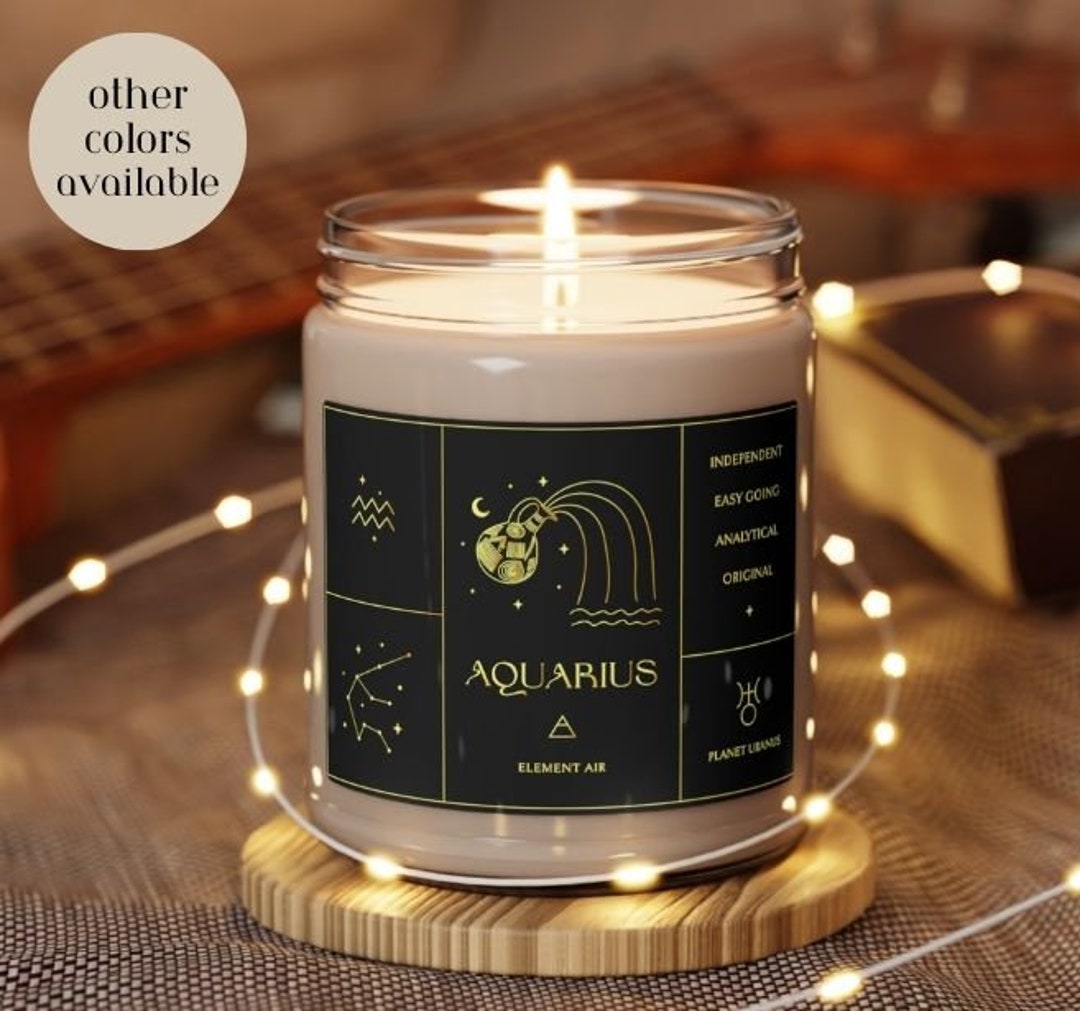 Zodiac Candle Aquarius Candle Zodiac Gifts Gifts for Her Etsy