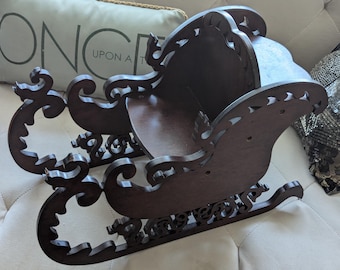 Christmas Wooden Sleigh, Victorian sleigh. Christmas decor, Christmas gift