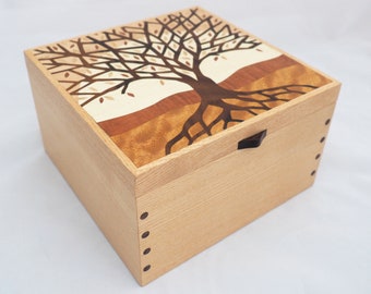 Large Wooden Jewellery Box, Jewellery Box, Tree of Life Keepsake Box, Large Wooden Box, Large Keepsake Box, Jewellery Storage Box