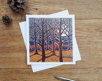 Trees Greeting Card,Birthday Card,Blank Card,Thank you card with envelope,Christmas Card,Blank Inside