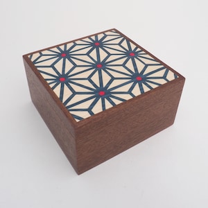 Wooden Trinket Box, Japanese Pattern box , Personalised Trinket box, Gifts for him, Wooden Cufflinks Box,  Small Gift Box, Personalised gift