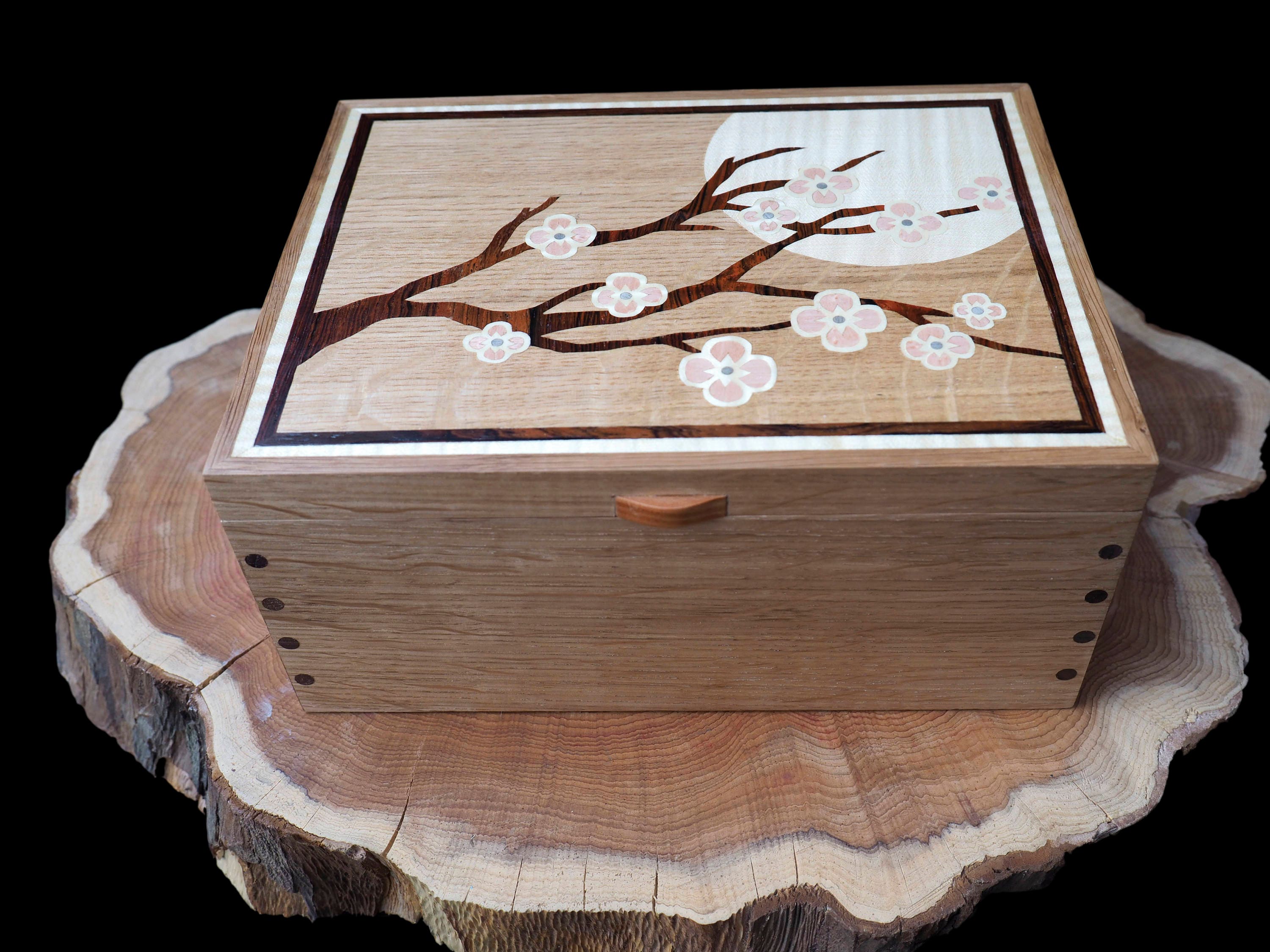 Wooden Jewellery Box Cherry Blossom in Moonlight Etsy