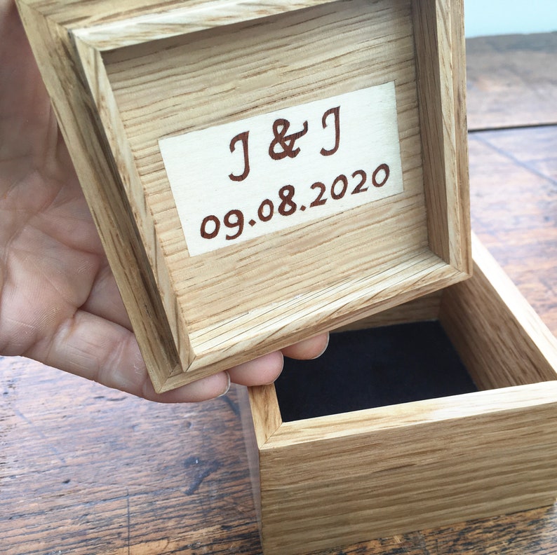 Wooden Trinket Box, Moon and Tree keepsake box, Small Jewellery box, Wooden Cufflinks box, Watch Box, Gifts for Him, Wooden Gift Box image 10