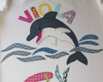 Geburtstagsshirt,DELPHIN,Geburtstagsshirt Kinder,Geburtstagsshirt mit Delfin,Kindershirt,Shirt mit Namen,Shirt mit Zahl,Shirt mit Delfin