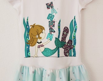 Birthday Dress,Birthday Dress Kids,Mermaid,Girl Dress,Birthday Dress,Tshirt Dress,Birthday Dress,Children's Birthday Party