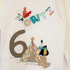 Birthday shirt,birthday shirt INDIAN,Indian shirt,birthday number,name shirt,tipi,name,birthday shirt children,farbkleckskerstin