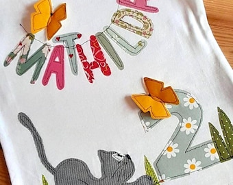 Birthday shirt children, birthday shirt with CAT, kitten, children's shirt, birthday shirt, birthday number, cat, name shirt, farbkleckskerstin