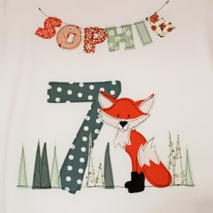 Birthday shirt, birthday shirt children, FOX, girls shirt, shirt for birthday girls, birthday shirt with fox, children's birthday