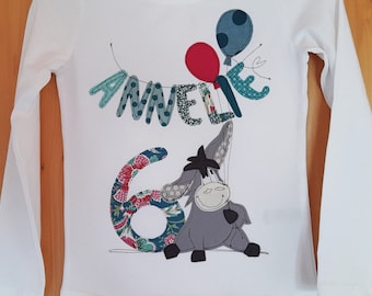 Geburtstagsshirt Kinder,Geburtstagshirt mit ESEL,Geburtstagsshirt,Kindershirt,Namenshirt,Kindergeburtstag,Esel,Luftballons,farbkleckskerstin