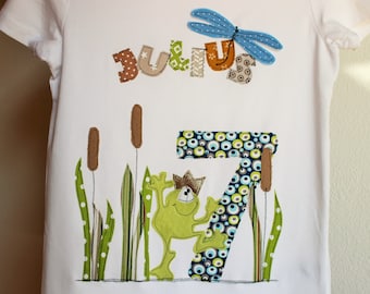 Geburtstagsshirt,Namenshirt,Kindershirt,Shirt zum Geburtstag,Geburtstagsshirt mit Frosch,Kindergeburtstag,Geburtstagsshirt Kinder