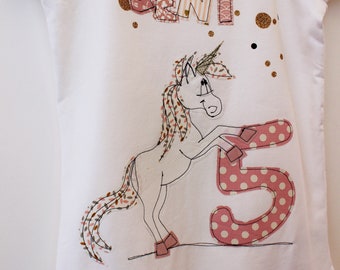 Birthday Dress,Birthday Shirt Children,Unicorn,Birthday Dress,Kids Dress,Birthday Number,Glitter