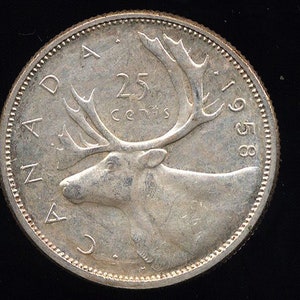 1958 Canada .25 Cents Silver (Elizabeth II)
