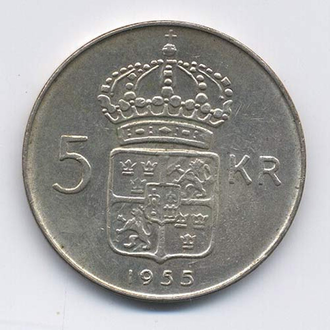 グスタフ 6 世 スウェーデン シルバー 5 クローナ 1955 TS - Etsy 日本