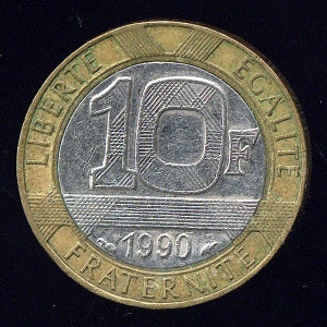 1990 Frankreich 10 Francs Münze