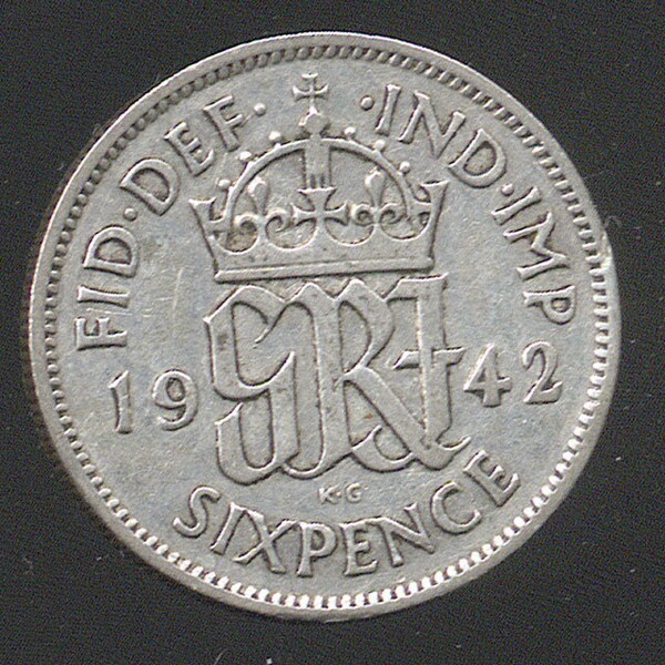 1942 Silver George VI Sixpence - Coin for the Brides Shoe