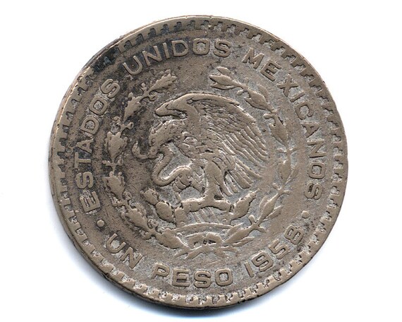 1958年メキシコ1ペソ銀貨 - Etsy 日本