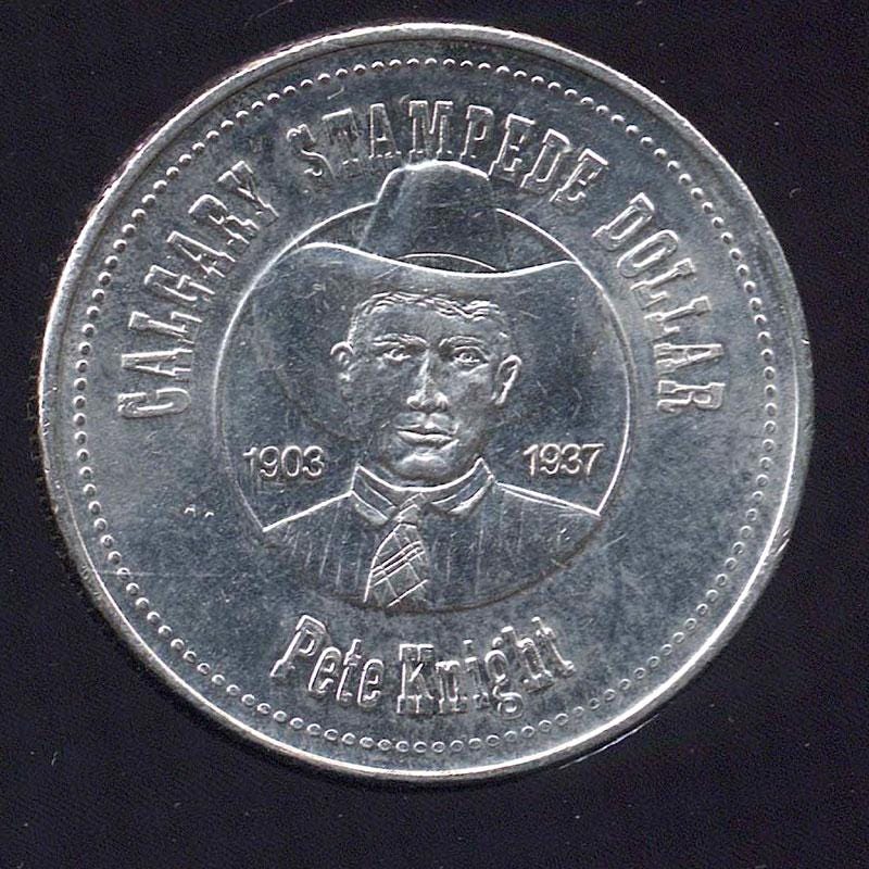 1982 Calgary Stampede Trade Dollar - Pete Knight
