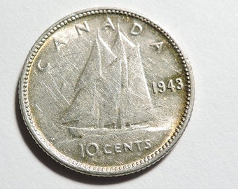 1943 Canadian .10 Cents Silver (King George VI)