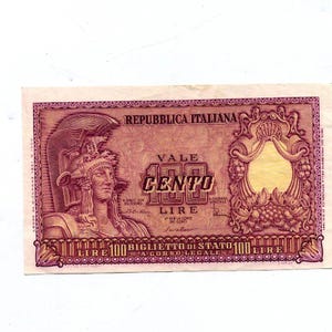 1951 Repubblica Italiana 100 Lire Bank Note