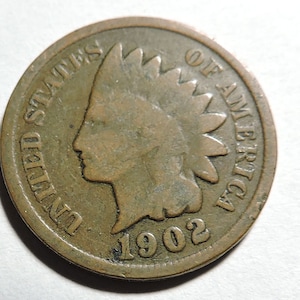 US 1902 Indian Head Penny - VG or better