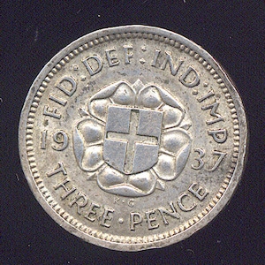 1937 Great Britain 3 Pence (King George VI)